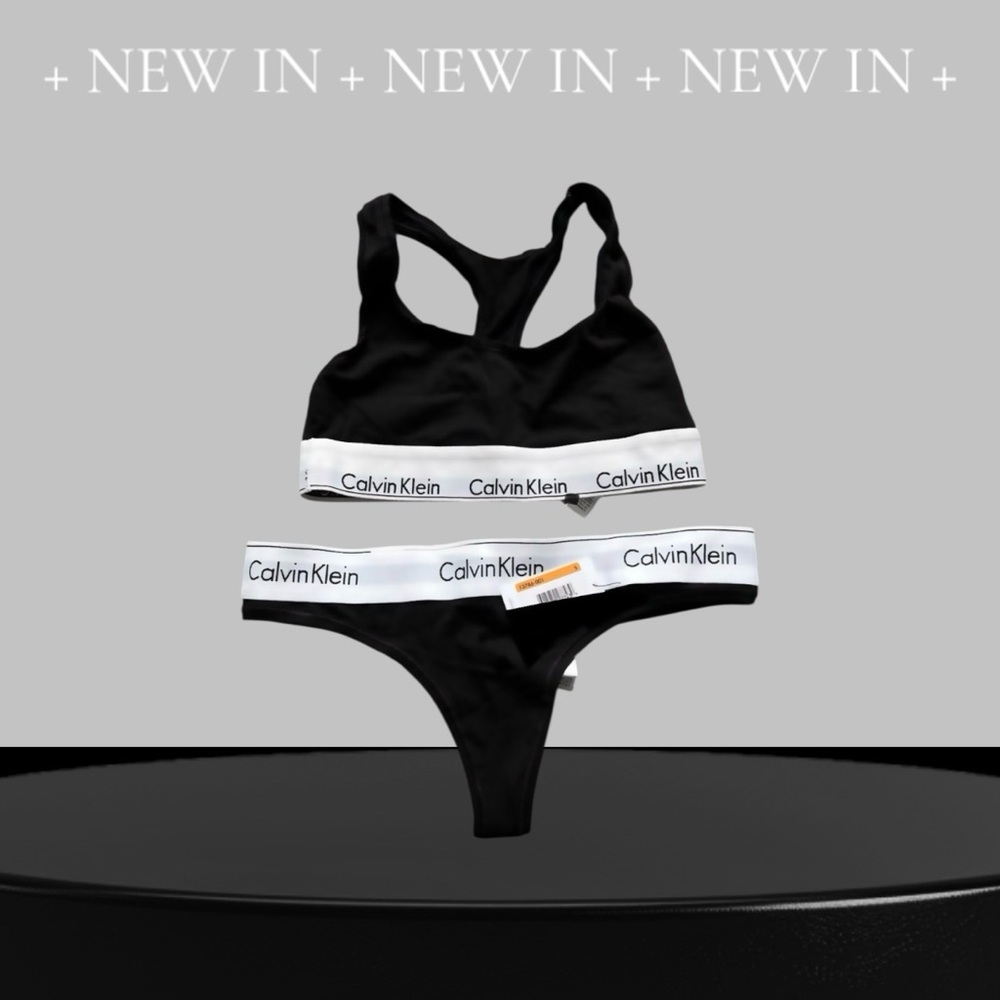 Calvin Klein Black and White Logo Lingerie Set